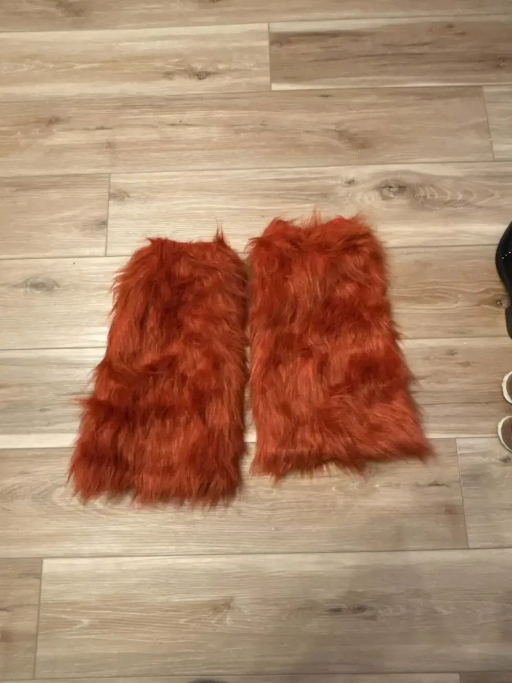 Unbranded Foxy Orange Faux Fur Leg Warmers